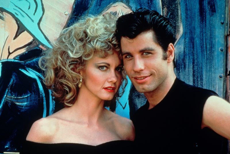 Australian singer and actress Olivia Newton-John and American actor John Travolta as they appear in the 1978 Paramount film Grease.