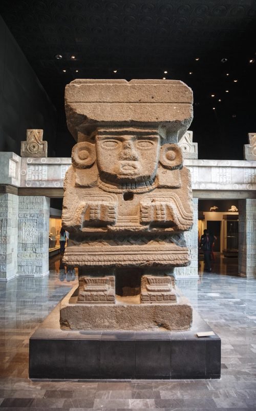 A statue is seen at the Museo Nacional de Antropologia in Mexico City, Mexico, September 20, 2015. (Photo by John Gress/Corbis via Getty Images)